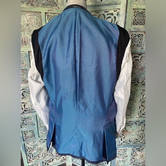 Egara Men’s Navy Velvet Smoking Jacket 38R - Picture 6 of 9